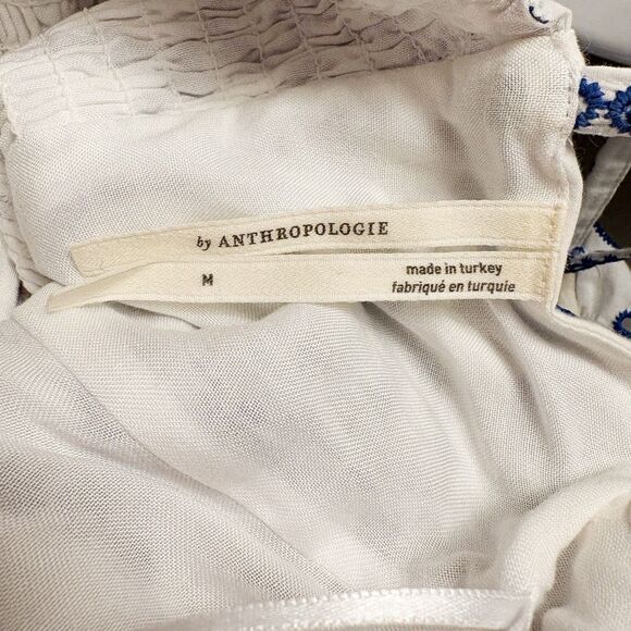 Anthropologie Puff-Sleeve Eyelet Dress Size M - Picture 6 of 7